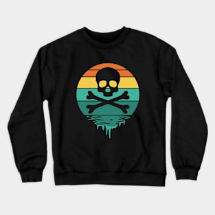 Vintage Sunset Skull and Cross Bones Crewneck Sweatshirt